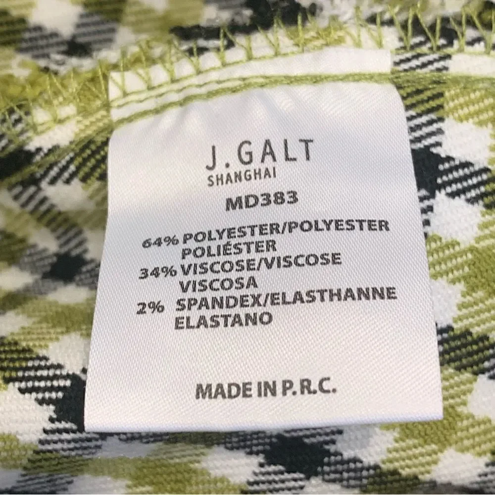 John Galt lime plaid skirt with buckle Size Small